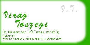 virag toszegi business card